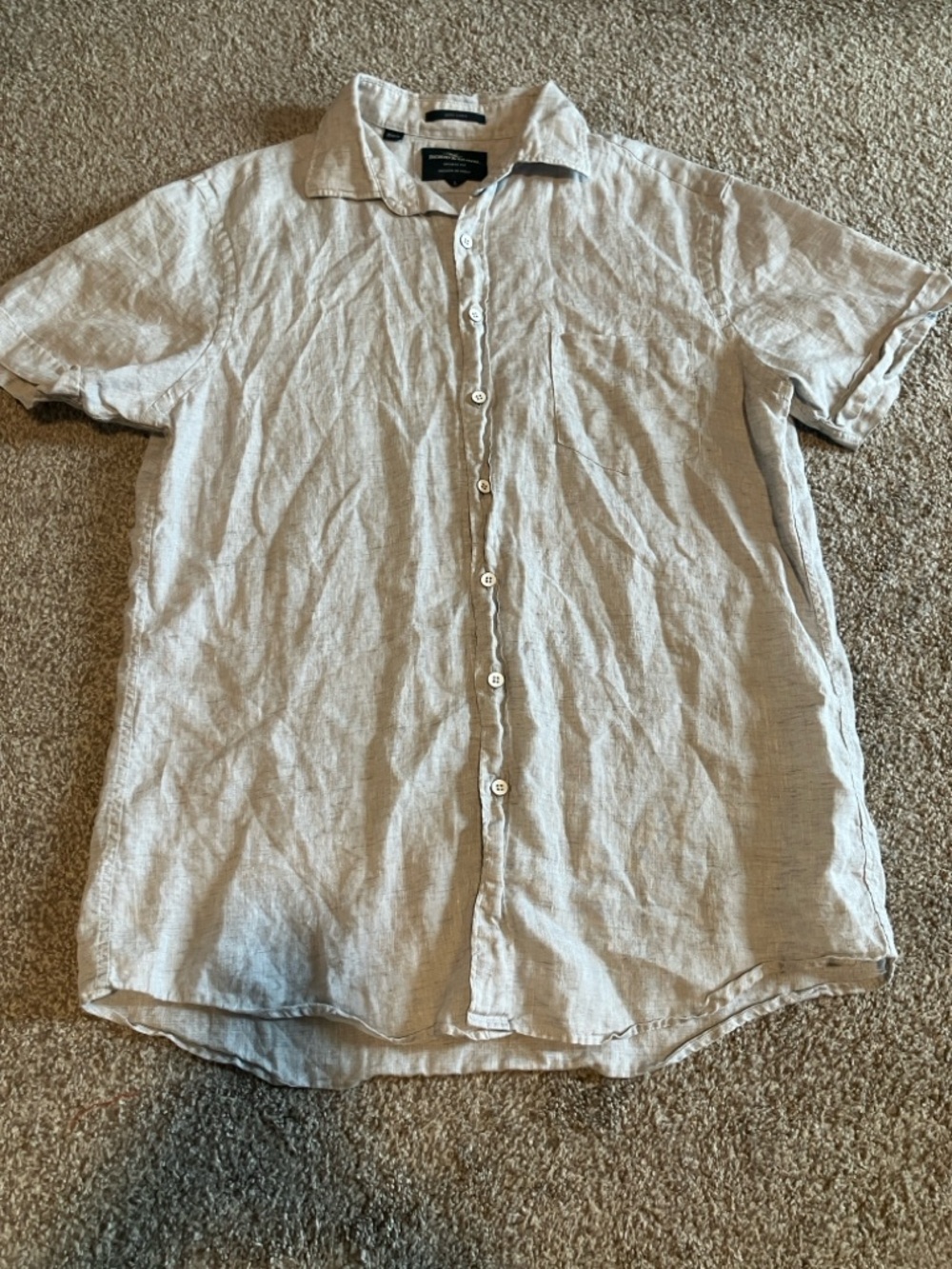 RODD & GUNN 100% ITALIAN LINEN SHORT SLEEVE BUTTON-UP MENS SHIRT SIZE LARGE
